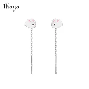 Thaya 925 Silver Bunny Chain Earrings