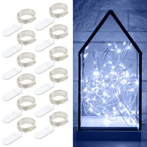 12pcs 20LED String Fairy Lights with Batteries - White