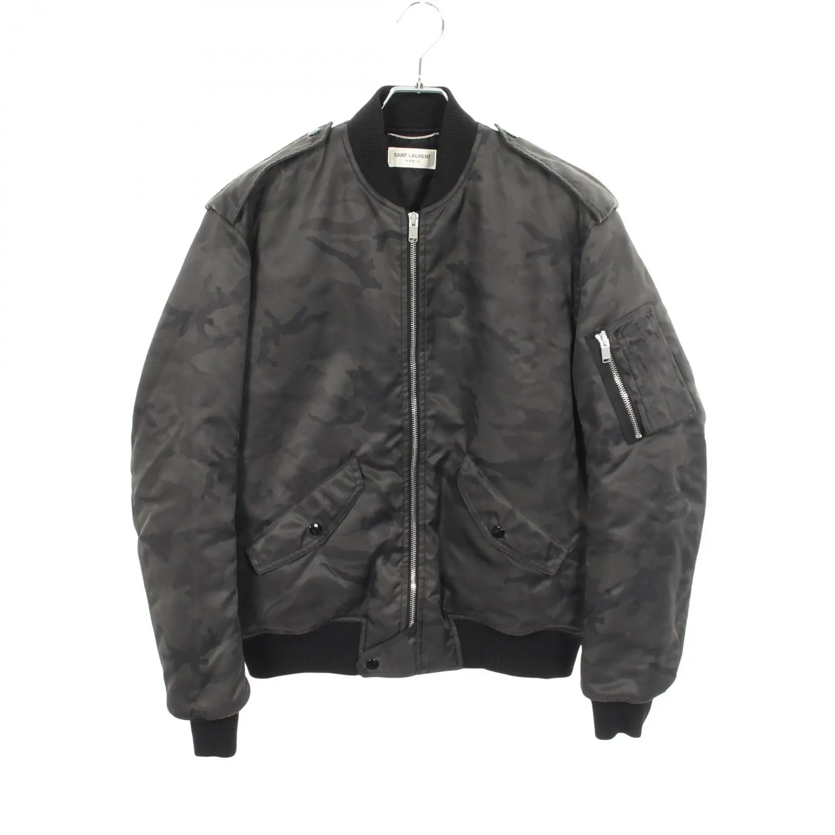 Pre-owned Yves Saint Laurent Nylon Small Leather Goods Saint Laurent Paris Camouflage Jacket
