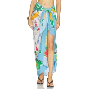 Seafolly Viva Vacation Sarong in Powder Blue