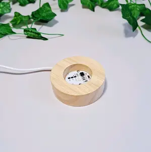 Wooden Crystal Sphere Color Changing Stand