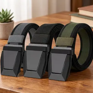 Men's elastic tactical belt, military work belt/hiking belt, elastic nylon webbing, ratchet quick-release buckle, perfect for everyday wear
