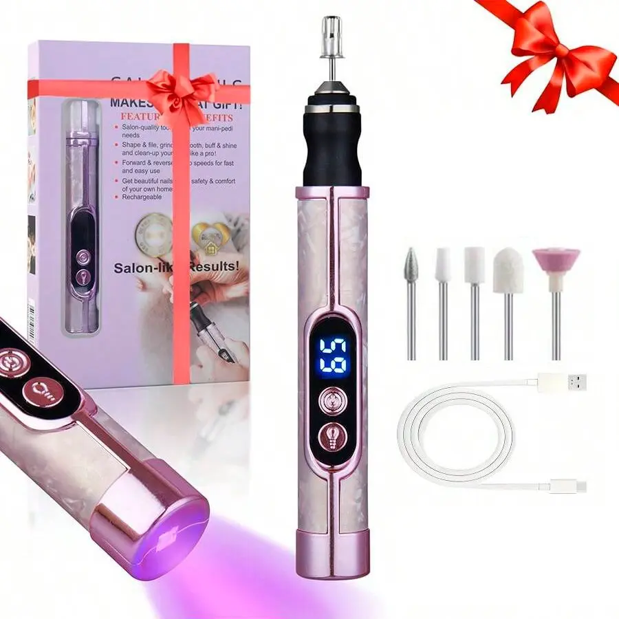 Professional Nail Polish Remover & Buffer Machine, Portable Wireless LCD Display, Gel, Manicure & Salon Use, Nail Care, Women's Gift
