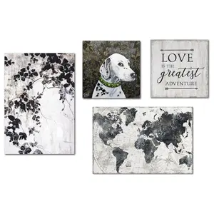 Courtside Market Gray Hues Contemporary II 4-Pi ece Canvas Set