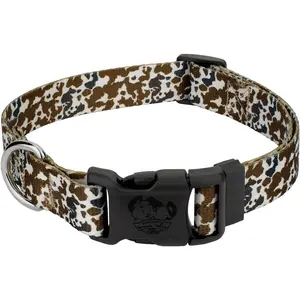 Petz - Cow Print Everyday Dog Collar - Made the U.S.A. - and Western Collection Featuring Rustic (1 Inch, Large)