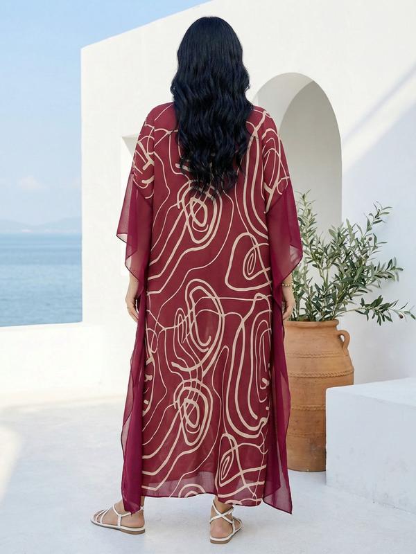 EDOLYNSA Kaftan Dresses for Women printing Moo Moo Dress cozy beach wear vacation Boho Chiffon ruffle edge bathing suit cover up muumuu caftan Boho Casual Kaftan daily wear Q1877 EDOLYNSA Kaftan Dresses for Women printing Moo Moo Dress cozy beach wear vacation Boho Chiffon ruffle edge bathing suit cover up muumuu caftan Boho Casual Kaftan daily wear Q1877