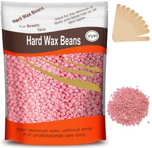 Hard Wax for Hair Removal, Rose Pink Wax Beads for Sensitive Skin and Brazilian Waxing, 10.5 Ounce/bag with 10pcs Wax Sticks