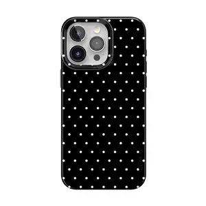 Casely iPhone 15 Pro Max Case | On the Dot | White Polka Dot | Compatible with MagSafe | Classic Ultra Thin Design