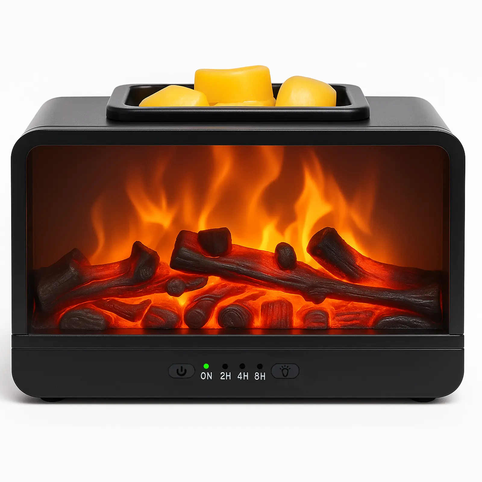 Fireplace Electric Wax Melt Warmer PTC Heating Plate Monochromatic Wax Burner Fragrance Wax Warmer for Home Office Gifts & Decor(Black)