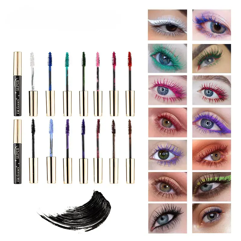 14 colors Volume Curling Mascara - Waterproof, Smudge-Proof, Perfect for Stage, Nightclub, and Parties Makeup Cosmetic