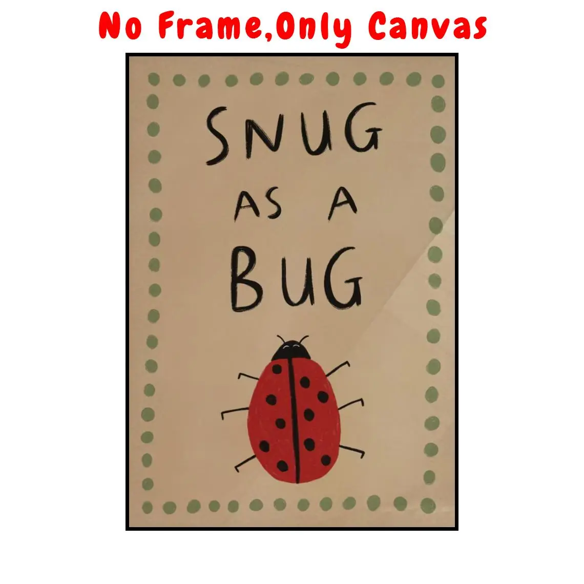 Bug Pattern Unframed Painting, 1 Count Lovely Bug Wall Art, Wall Decor for Home Living Room Bedroom Study Room, Home Decor, Ornaments, Decoration, Unframed Art Print