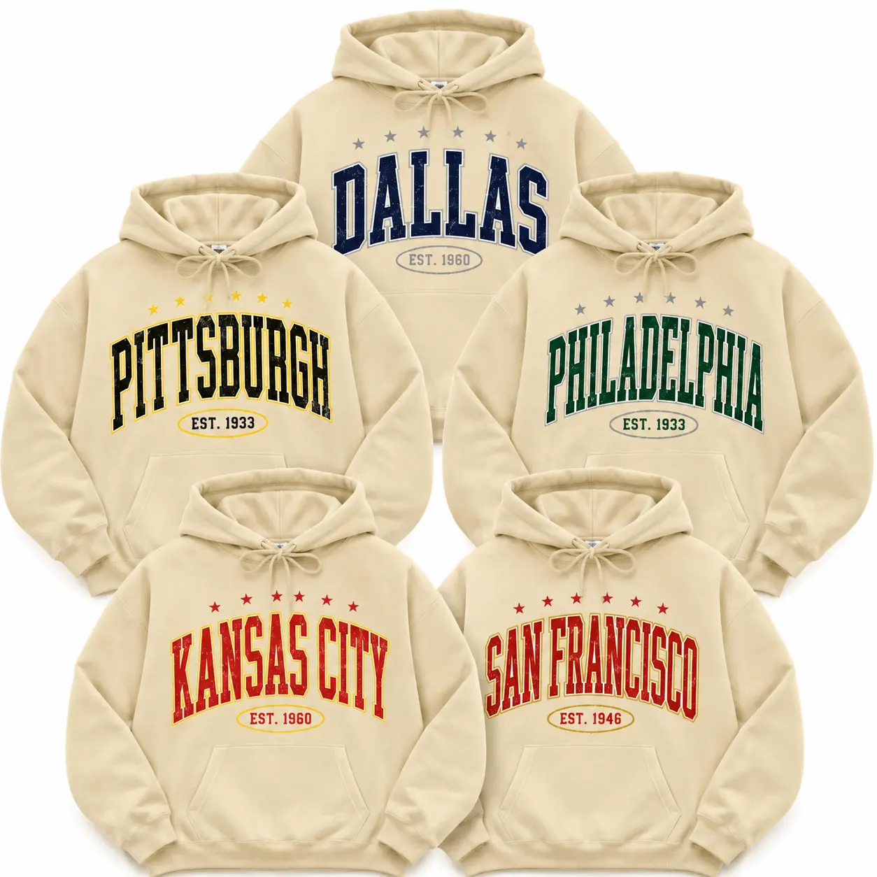 Gildan 18500 Unisex Crewneck Hoodie – All Team Football design in ash grey, cozy classic fit for sports fans - AG, Cold Wash, Hang Dry Or Tumble Dry On Low, Fashion, Ansi/Isea 107 Compliant, Graphic, Oeko-Tex Certified