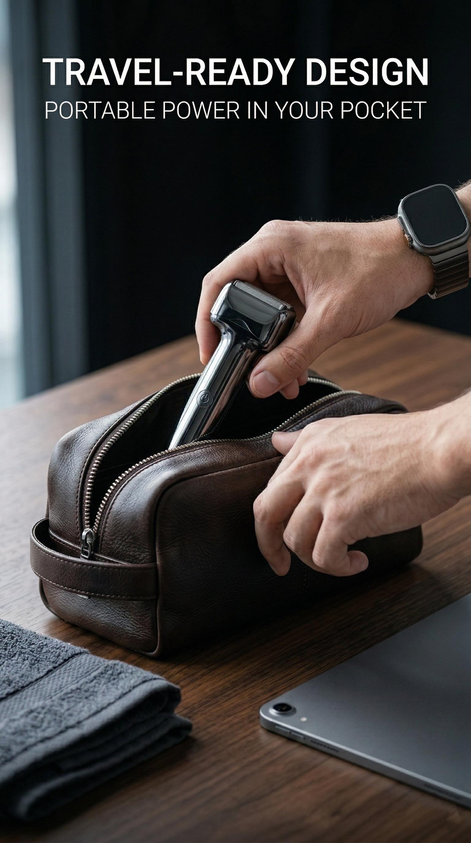 Luxury All-Metal Professional Electric Razor for Men, Precision Dual Foil Shaver, IPX6 Waterproof, Type-C Fast Charging, 60-Day Battery Life, Magnetic Cap, Travel Lock, Portable Premium Grooming Kit – Ideal Gift for Men