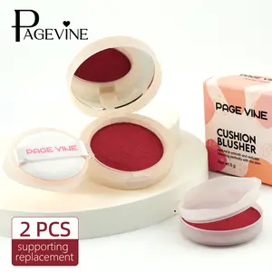 Single Color Matte Blush with refill, With Mirror and Powder Puff Monochrome Blushes Lightweight, Smooth, Blendable, Effortless Matte Natural Finish