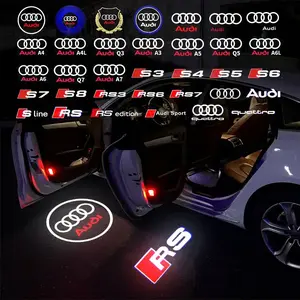 Led Car Door logo Welcome Light For Audi RS3 RS4 RS5 RS6 RS7 RS8 8V 8P 8L A6 C5 C6 C7 A5 A7 A8 Q3 Q5 Q7 TT S3 S6 Sline Quattro