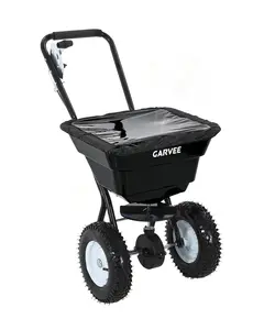 80 LBS Push Broadcast Spreader, 12FT Spreading Width, 13in All-Terrain Wheels, Adjustable Flow Control, Heavy Duty Walk Behind Lawn Spreader for Fertilizer, Grass Seed, Ice Melt, Salt,Black