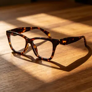 Tortoiseshell Square Blue Light Blocking Glasses for Women Men Lightweight Anti Glare Eyewear Daily Wear Computer Glasses