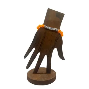 Powerful orange pony bead stretch bracelet