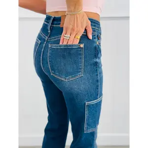 Judy Blue High Waist Cute Cargo Jeans (Reg. and Plus)