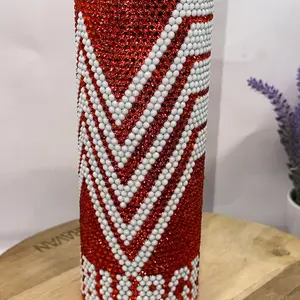 Whataburger themed Glass Rhinestone 20 Ounce Tumbler - Hand-glued Glass Rhinestones, Two Screw-on Lids, Sliding Lid with Straw, Water Bottle Sip Lid, Range of Dazzling Colors & Patterns - Tumblers, Drinkware Cup Stylish Sturdy Portable Reusable Bottled st