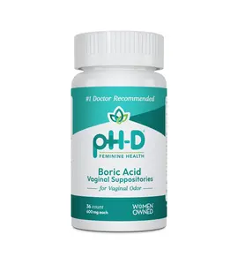 HOT SALE 2026!! pH-D Feminine Health Support - 600 mg Boric Acid Suppositories - Woman Owned - for Vaginal Odor Use - 36 Count