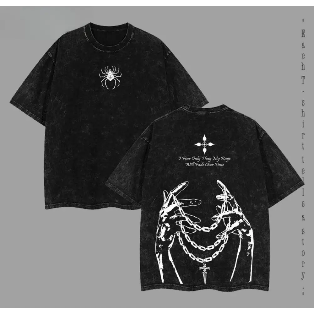 Limited Edition Hunter x Hunter Kurapika Chain of Judgement Oversize Baggy Streetwear Tshirt - Double Printed, Lightweight Acid Washed, Short Sleeve Men's Top, Anime Merch Gift, Shortsleeve, Loose, Menswear, Oversized, Tee