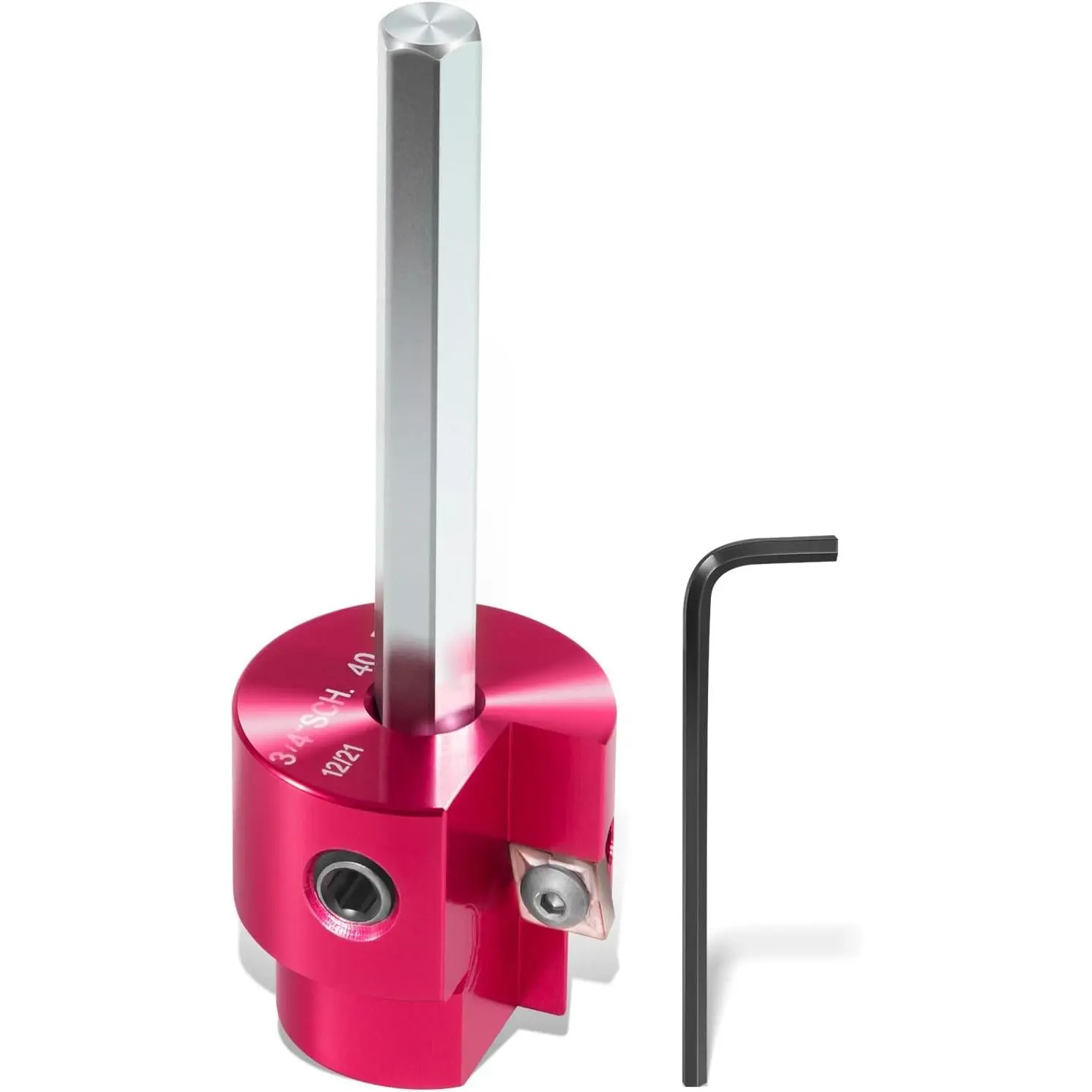 3/4-Inch Head Plastic Pipe Fitting Reamer with 1/4-Inch Hex Shaft, PVC Fitting Saver for PVC, SCH40, ABS, CPVC Water Lines, Drain Lines, Vent Lines, Fit into Standard 1/2" Drills