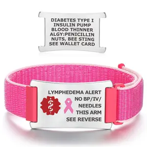 custom engraved Lymphedema Alert Medical ID Bracelet
