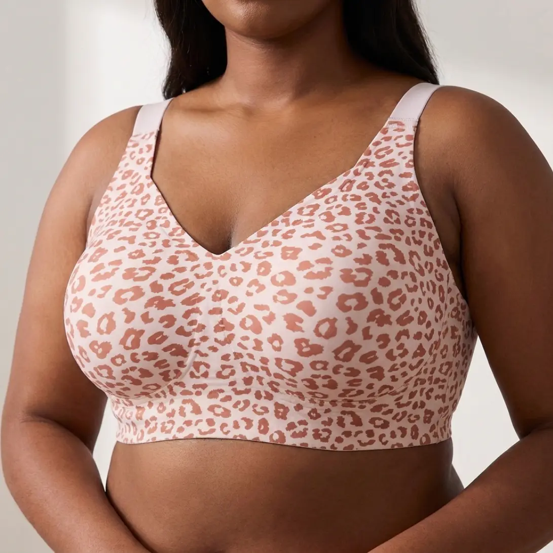 ROSZOE Women Jelly Bras Wirefree Full Coverage No Underwire Everyday Bras Comfortable Wireless Padded Tshirt Bra