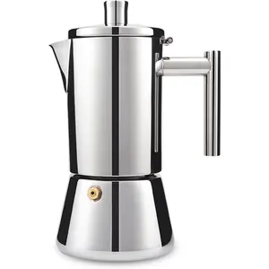 Diego Stovetop Espresso Maker Stainless Steel Italian Coffee Machine Maker 12Cup 17.5 oz Induction Moka Pot