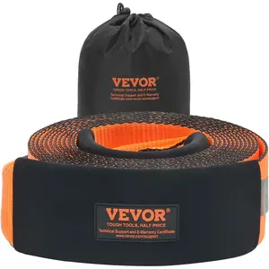 VEVOR Tow Straps Heavy Duty with Loops 4" x 30', 46,500 lbs Break Strength, Tree Saver, Emergency Off Road Towing and Recovery, Triple Reinforced Loops, Protective Sleeves & Storage Bag