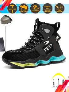 Men Women Safety Shoes Breathable Textile Upper Rubber Sole Steel Toe Anti-Slip Wear Resistant, Ideal for Daily Work Warehouse Handling Steel Toe Sneakers Safety Footwear