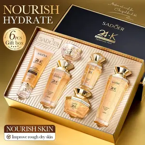 24K Gold Collagen 6Pcs Facial Kit Firming Moisturizing & Brightening