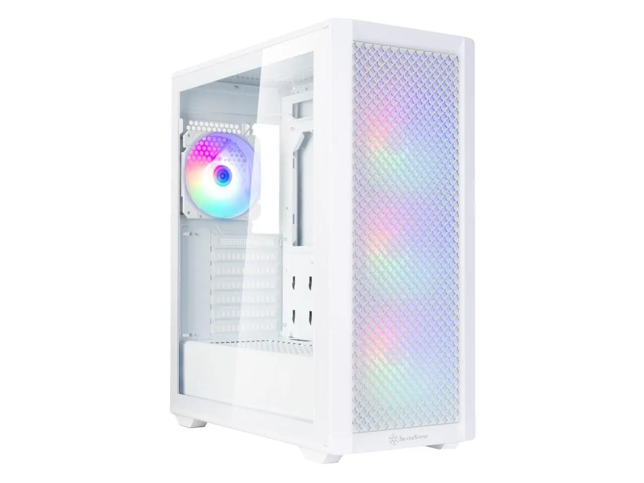 SilverStone Technology FARA 515XR White Compact ATX Tower Chassis with Four Included Rainbow Fans, SST-FA515XR-WG
