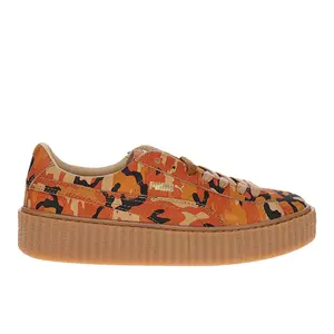 PUMA Womens Fenty X Creeper Camo Lace Up Sneakers Shoes Casual - Orange