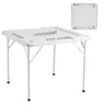 VEVOR Mahjong Table, Square 4 Player Folding Card Table with 4 Cup Holders & 4 Chip Trays, Portable Domino Game Table with 1 Set of Dominoes for Mahjong Poker Puzzles, 35.4 x 35.4-inch, White#SohoChic, High Density Polyethylene