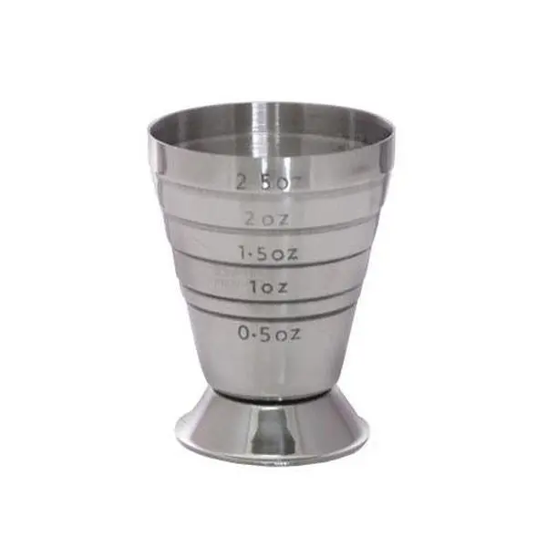 Engraved Stainless Steel Multi-Level Jigger with oz/ml Marks, 0.2-2.5oz Easy-to-Clean Bar & Wine Utensil for Kitchen and Bar Use