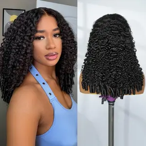 [Half Wig] Asteria Hair Burmese Curly Half Wig Flip-over With Drawstring Wig Natural Black No Glue No Lace Ready To Go Wig Quick Install