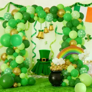 118pcs St. Patricks Day theme Balloons, 51/18/12/10/5inch Green Gold Balloons, Balloon Garland, for Saint Patrick's Day Decoration, Irish Holiday Party Supplies Decoration, Spring Party Supplies, Congratulation, Balloon Set