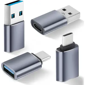 USB to USB C Adapter 4 Pack, 2*Type C Female to A Male Charger Converter & 2*USB C Male to USB 3.0 Female for Apple Watch iPhone, Samsung, OTG Adapt USB to USB C