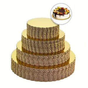 Primpick 20-Piece Cake Board Set, Round Cake Rings, 6/8/10/12 Inch Sizes, 5 Pieces Each, Ideal for Baking, Wedding, Birthday Decorations, Bakeware