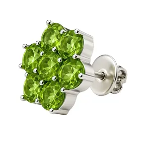 5.25ctw Natural Mint Green Peridot Stud Earrings