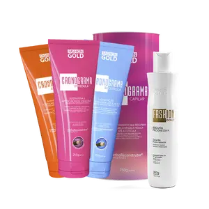 Kit Fashion Gold Straightening System, 300g/10.5fl.oz + CRONOGRAMA Hair Care System