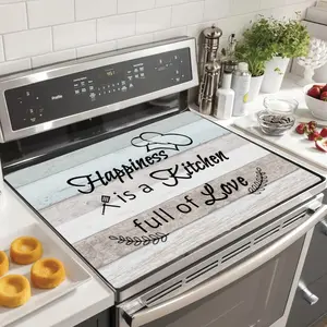 1pc Extra Large Non-Slip Rubber Stove Protector Mat - Scratch-Resistant & Versatile for Electric Glass Cooktops, Ovens, Washers, Dryers, Coffee Machines |   Ideal for Kitchen Decor & Gifts with "Xis a Fill of Love" Design