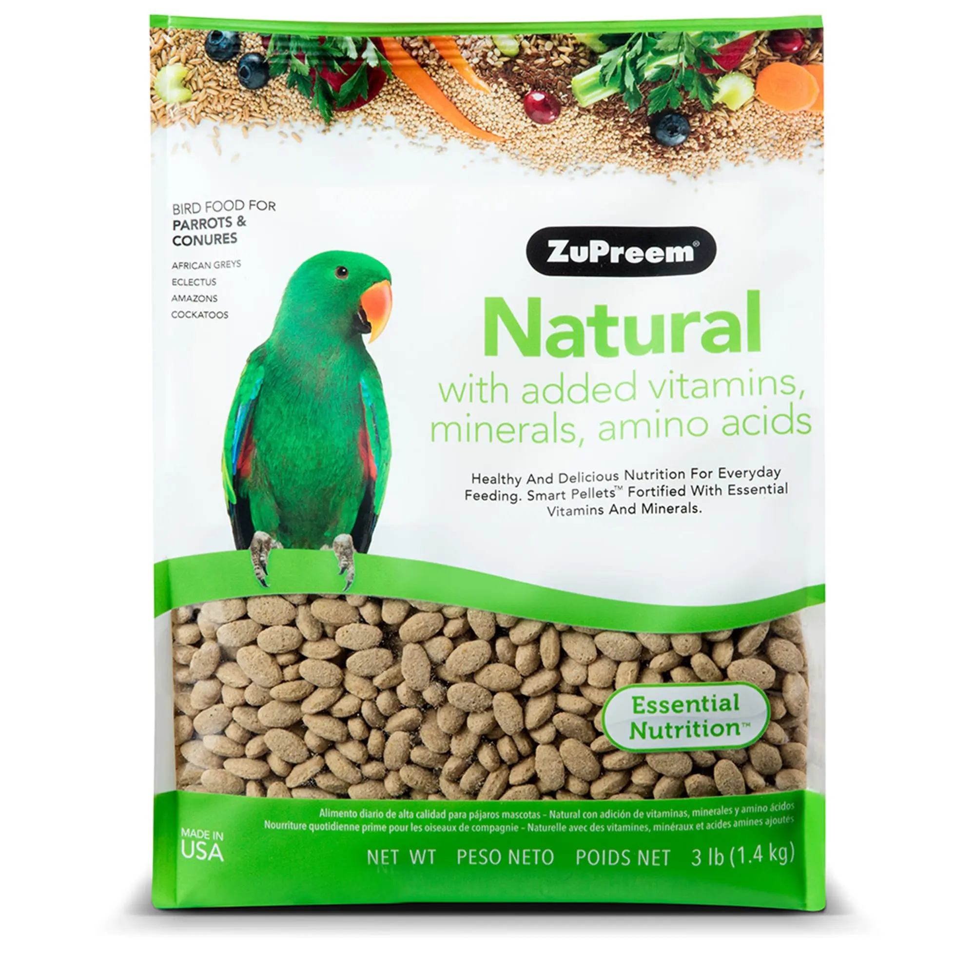 ZuPreem AvianMaintenance Natural Bird Diet for Parrots & Conures