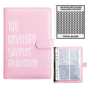 100 Envelopes Challenge Binder A5 Money Saving Binder,Easy and Fun Way to Save $5,050,Money Savings Budget Planner Book with Cash Envelopes for Budgeting Planner