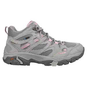 Hi-Tec Womens Apex Lite Mid Waterproof Round Toe Hiking Hiking Casual Boots Ankle Low Heel 1-2" - Grey