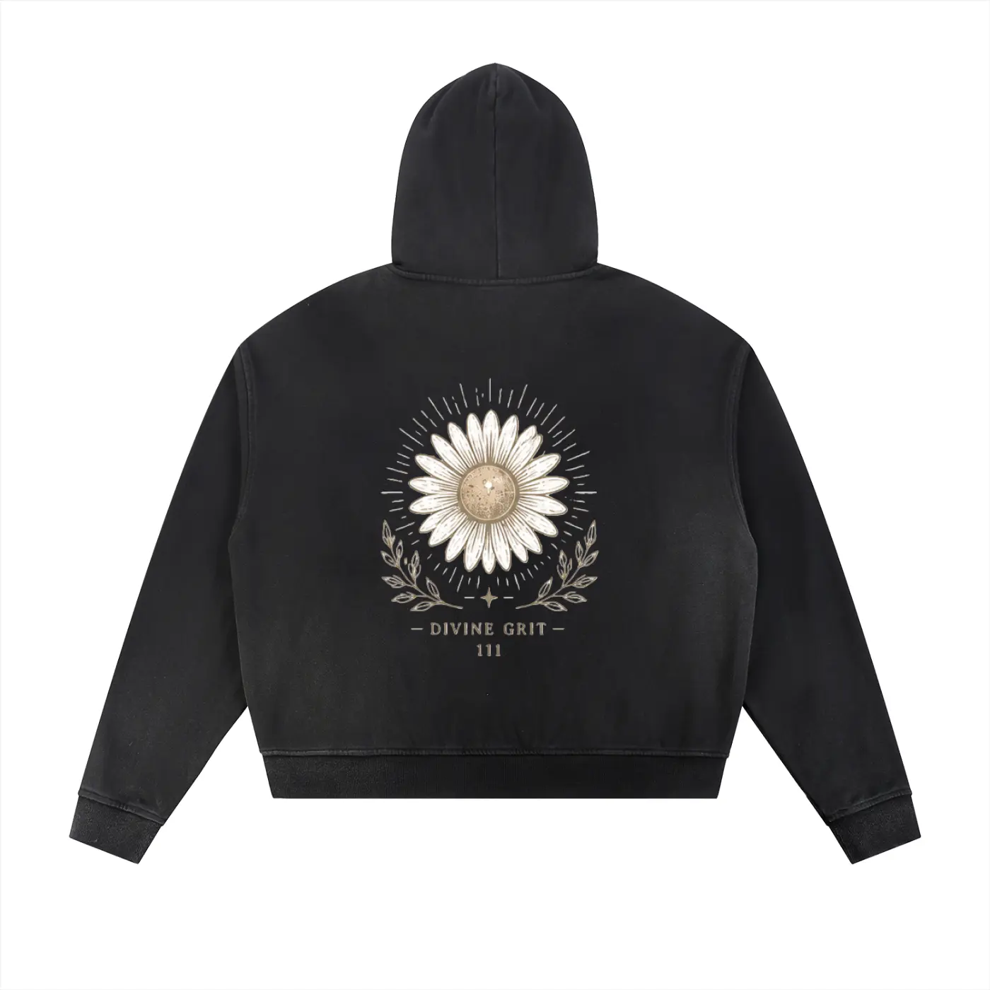 Women's Graphic Zip Hoodie, Lightweight Daisy Sun Fade Gradient Fleece Sweatshirts with Pockets and Comfortable Fit, Soft, Tops, Fabric, Piece, Sleeves, Lady, Style, Long Sleeve, Gradient Print, Casual, Year-Round, Zip Neck, Fashion, Statement
