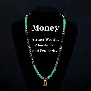 Turquoise and obsidian lucky charm necklace, natural crystal pendant. Ideal gift jewelry for both men and women. Suitable for jewelry decorations on Valentine's Day, holidays and themed parties. The best gift for family members or couples.