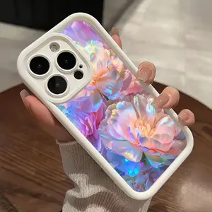 Colorful Nature Floral Print Pattern TPU Phone Case for iPhone 16 15 14 Pro Max 13 12 11 XR XS Plus Shockproof Non Slip Military-Grade Protective Silicone Cover